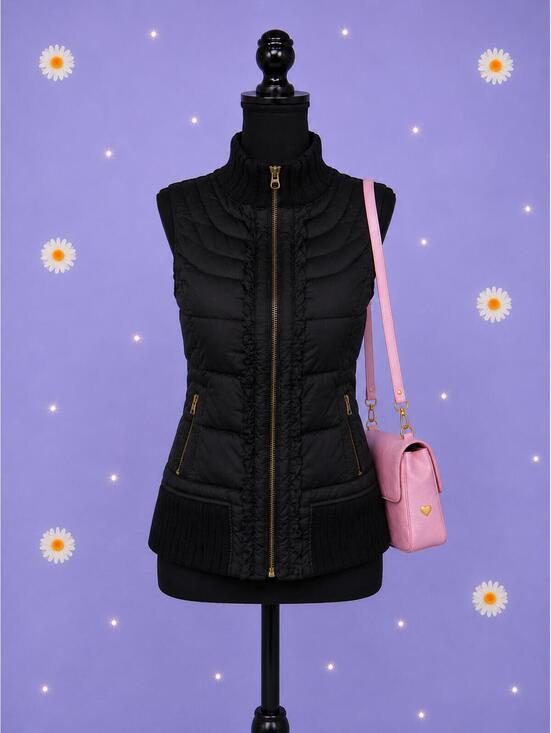 Juicy Couture Jackets & Blazers - Vintage Y2K Juicy Couture McBling Fairycore Down Puffer Vest Size Large 🖤🎀